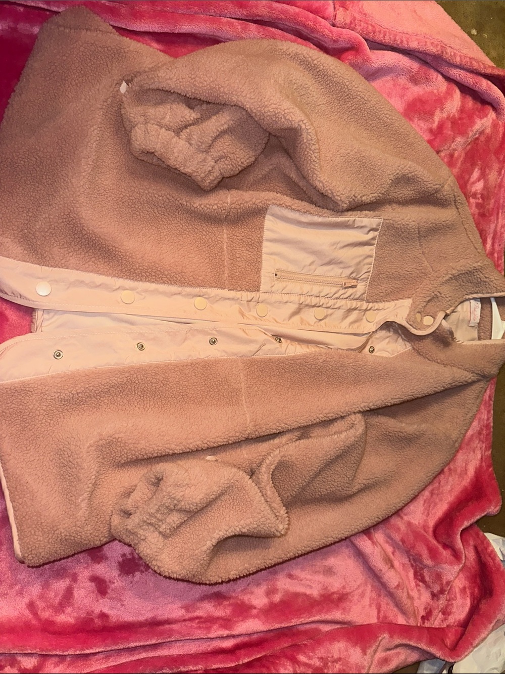 Pink Lily Blush Pink Sherpa Jacket